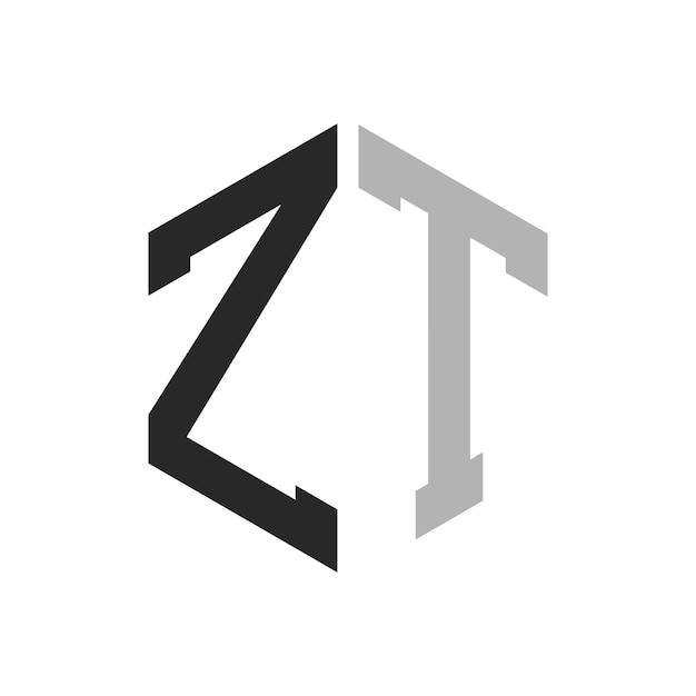 Moderno modelo de diseño de logotipo de la letra hexagonal ZT Elegante concepto inicial de la letra ZT