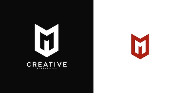 Moderno modelo de diseño de logotipo de la letra inicial M Premium Vector
