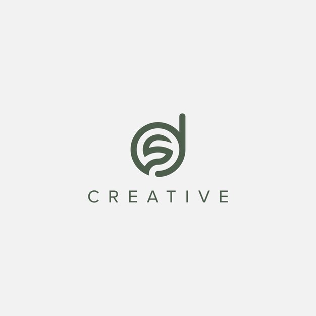 Moderno modelo de diseño de logotipo de letra mínima DS SD