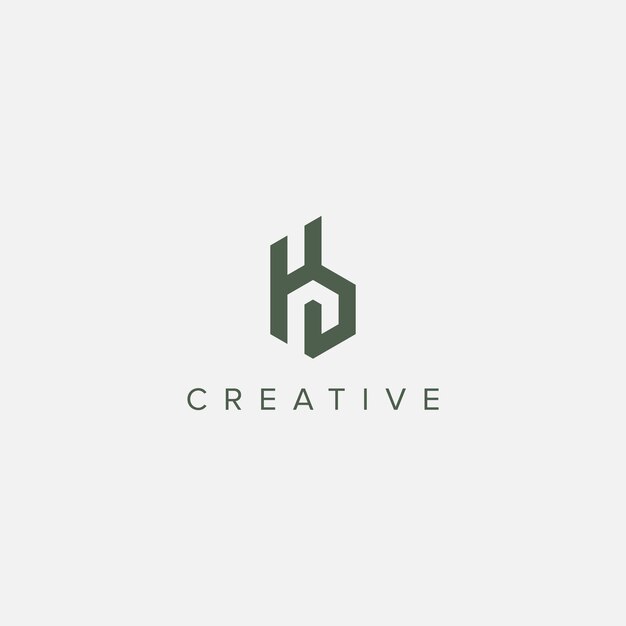 Moderno modelo de diseño de logotipo de letra única hb bh vector