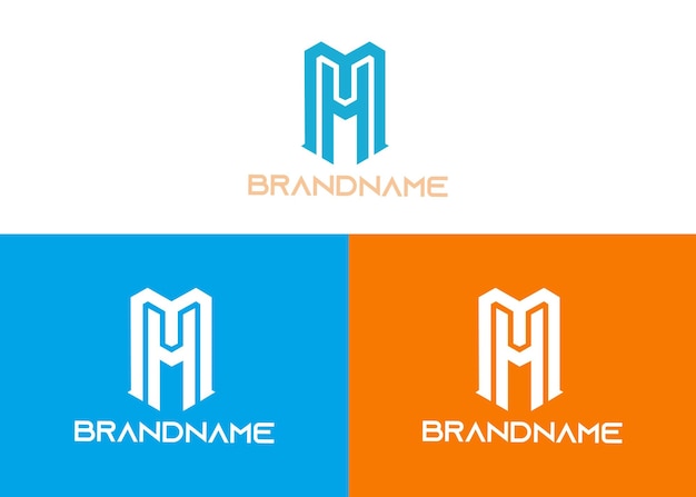 Moderno modelo de diseño de logotipo de las letras MH