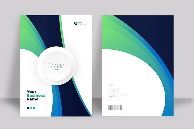 Moderno modelo de diseño de portada A4 para folleto de folleto de informe anual