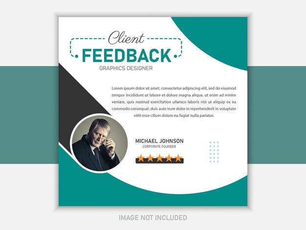 Moderno modelo de diseño para reseñas de clientes y testimonios profesionales de clientes
