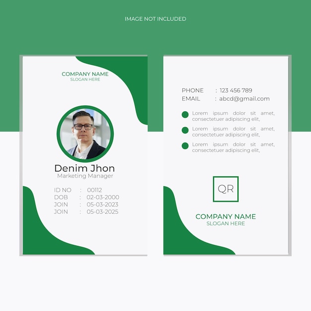 Moderno modelo de diseño de tarjeta de identidad púrpura Diseño de tarjeta de identificación de empleado Vector