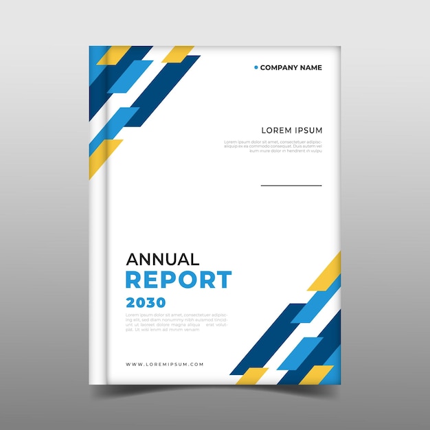 Moderno modelo de folleto de portada del informe anual de negocios diseño geométrico
