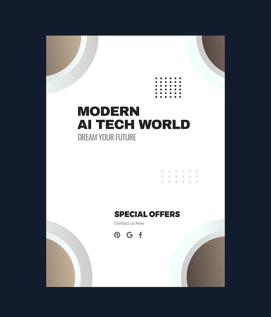 Moderno modelo de forma de círculo de póster minimalista en color marrón