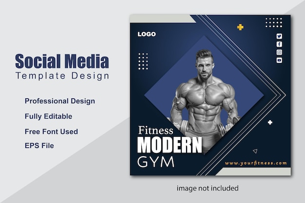 Moderno modelo de post social de gimnasio 6