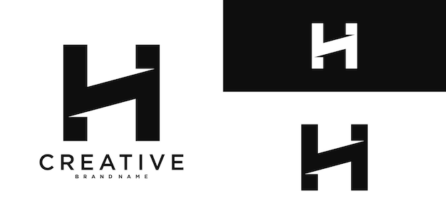 Moderno modelo vectorial de diseño de logotipo de la letra H Premium Vector