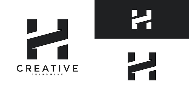 Moderno modelo vectorial de diseño de logotipo de la letra H Premium Vector