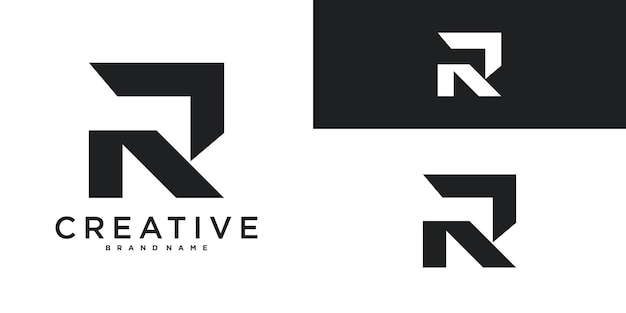 Moderno modelo vectorial de diseño de logotipo de la letra R Premium Vector