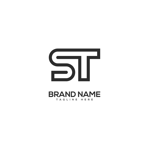 Moderno modelo vectorial de diseño de logotipo de la letra ST TS Icono de monograma de iniciales