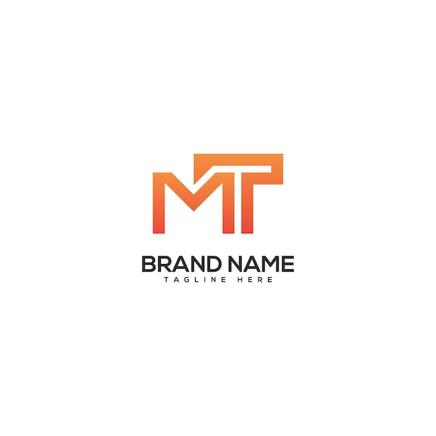 Moderno modelo vectorial de diseño de logotipo MT TM con letras coloridas Iniciales logotipo de la empresa