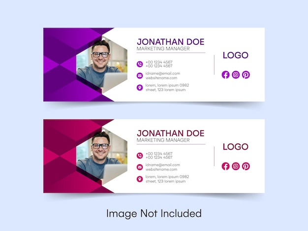 Moderno negocio colorido plantilla de diseño de firma de correo electrónico
