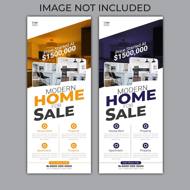 moderno negocio profesional de bienes raíces enrollarse o x diseño de banner
