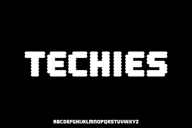 Moderno negrita pixel bit alfabeto visualización fuente vector Juegos tipografía estilo