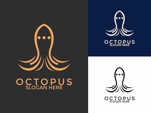 Moderno Octopus Tech Vector de logotipo Creativo Octopus Chat Tecnología plantilla de diseño de logotipo
