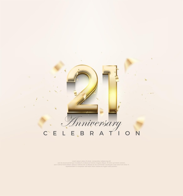Moderno oro 21 aniversario Diseño Premium para celebrar un cumpleaños
