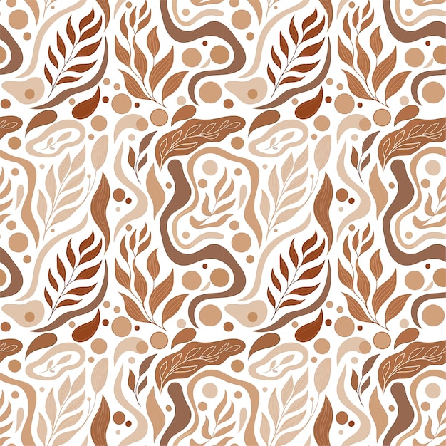 Moderno patrón abstracto dibujado a mano sin costuras de formas orgánicas mocha mousse color 2025 pantone