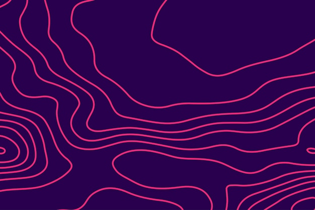 Moderno patrón abstracto de línea de contorno rosa en un fondo oscuro fluido y diseño elegante