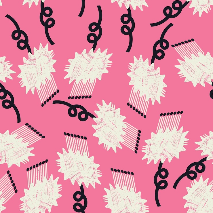 Vector moderno patrón sin costuras con flores texturizadas en estilo escandinavo diseño de fondo de impresión vectorial
