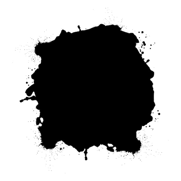 El moderno pincel grunge negro sobre un fondo blanco