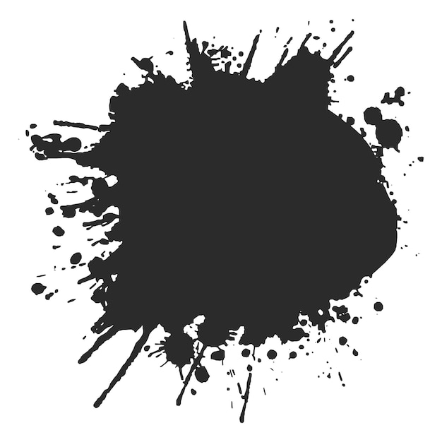 El moderno pincel grunge negro sobre un fondo blanco