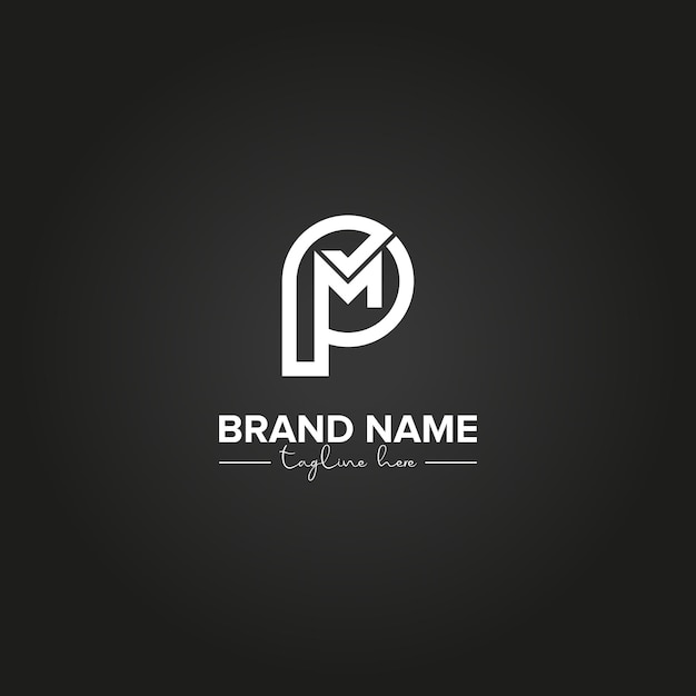 Moderno PM MP Cartas Monograma Diseño del logotipo Template vectorial inicial