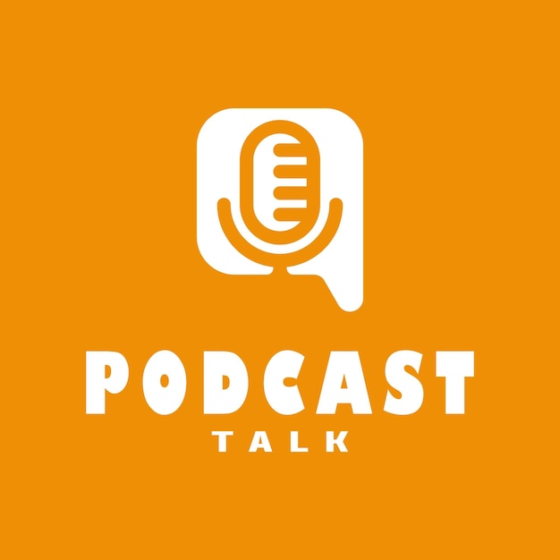 Vector un moderno podcast people talk symbol logo design