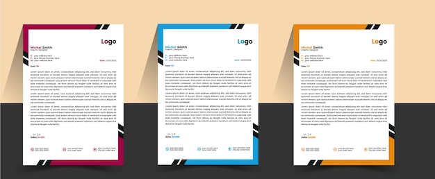 Moderno y profesional diseño de plantilla de papel de carta de la empresa