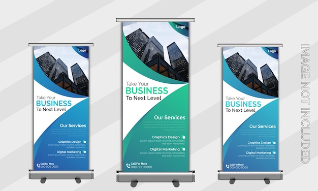 Moderno y profesional modelo de cartel de rollo vectorial