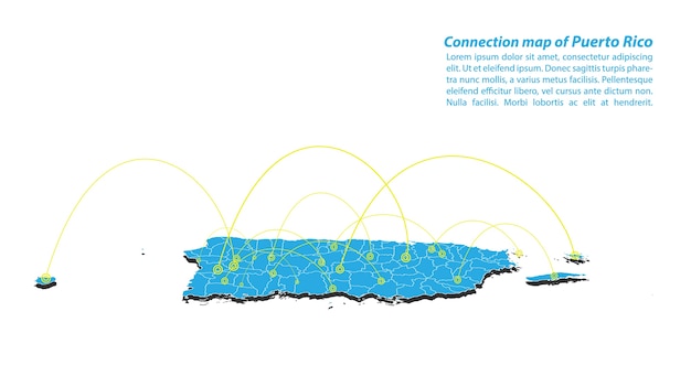 Vector moderno de puerto rico diseño de red de conexiones