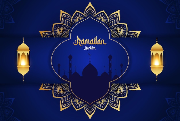 Vector moderno ramadan kareem ornamento islámico linterna fondo venta publicación en redes sociales vector premium