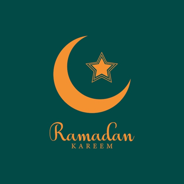 moderno ramadan kareem tarjeta de felicitación diseño vector con luna creciente y estrella