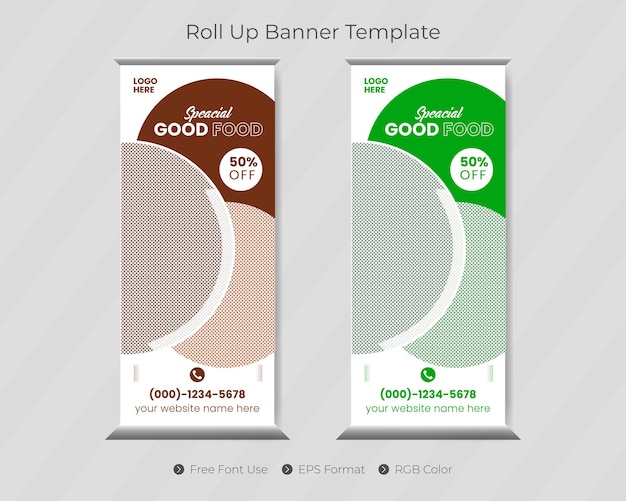 Moderno roll up banner plantilla de diseño