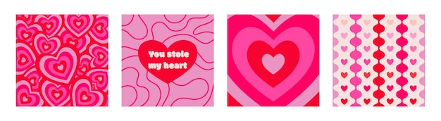 Moderno, romántico y de estilo retro Diseño de tarjetas de felicitaciones para el Día de San Valentín