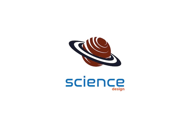 Moderno simple minimalista saturno planeta ciencia diseño logotipo vector