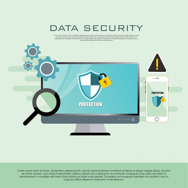 Vector moderno sistema de seguridad de diseño informático.