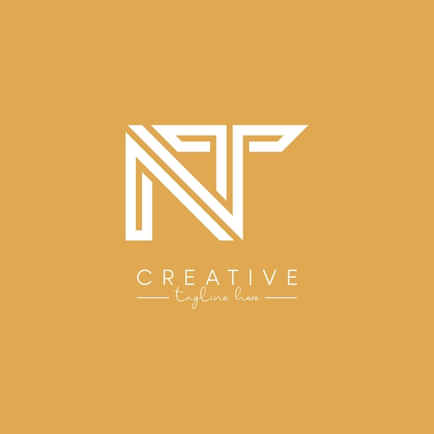 Moderno TN letra artístico diseño de logotipo inicial basado en plantilla vectorial
