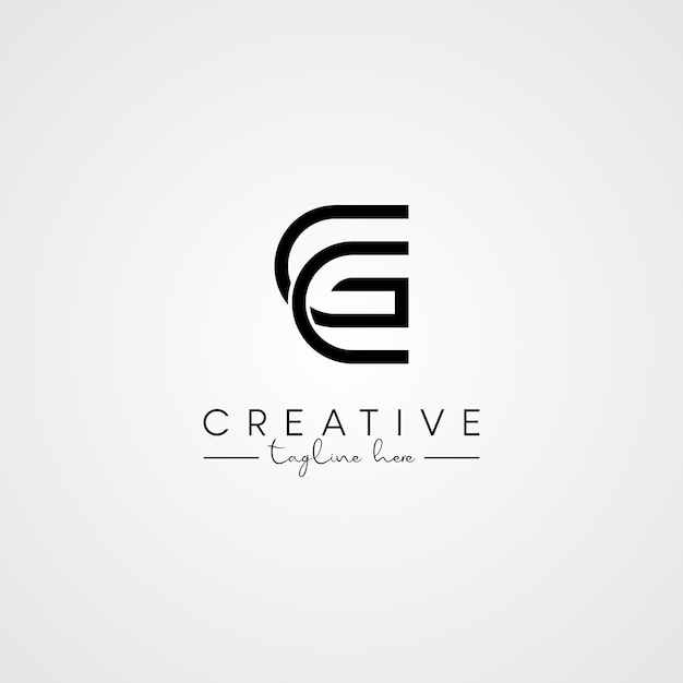 Moderno y único diseño artístico de la letra CG GC Logotipo inicial basado en la letra Icon Logotipo