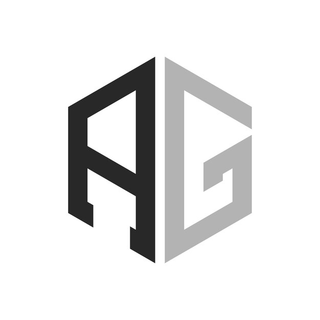Moderno y único diseño de logotipo de la letra hexagonal AG Elegante concepto de logotipo inicial de la letra AG