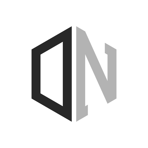 Moderno y único diseño de logotipo de la letra hexagonal DN Elegante concepto inicial de la letra DN