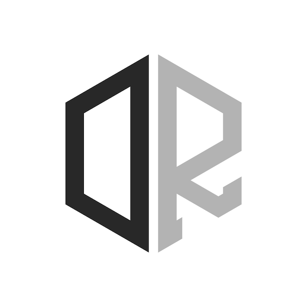 Moderno y único diseño de logotipo de la letra hexagonal DR Elegante concepto de logotipo inicial de la letra DR