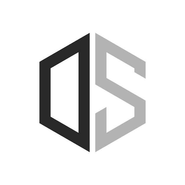Moderno y único diseño de logotipo de la letra hexagonal DS Elegante concepto inicial de la letra DS