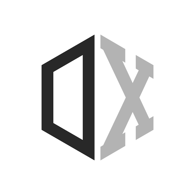 Moderno y único diseño de logotipo de letra hexagonal DX Elegante concepto de logotipo inicial de letra DX