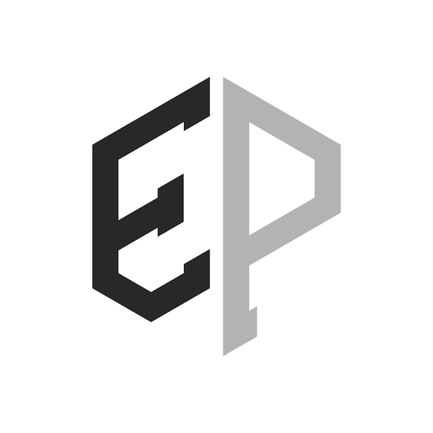 Moderno y único diseño de logotipo de la letra hexagonal EP Elegante concepto de logotipo inicial de la letra EP