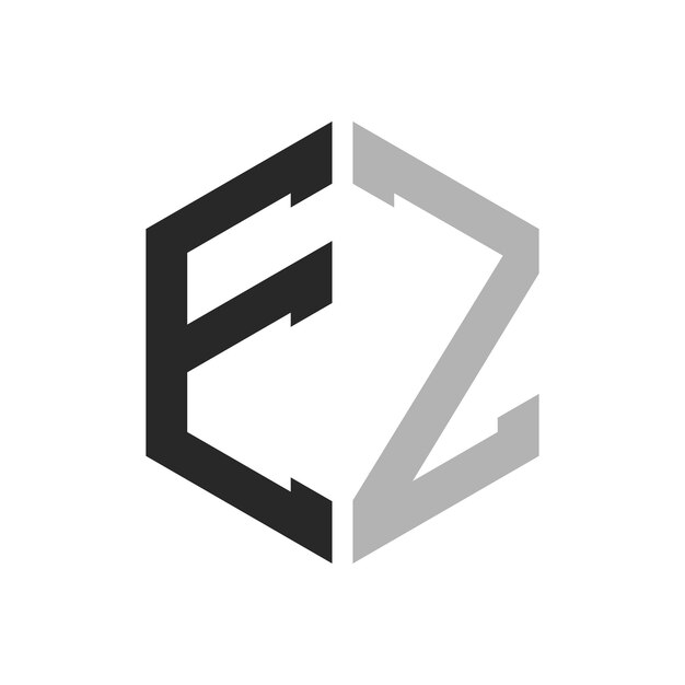 Moderno y único diseño de logotipo de la letra hexagonal EZ Elegante concepto inicial de la letra EZ