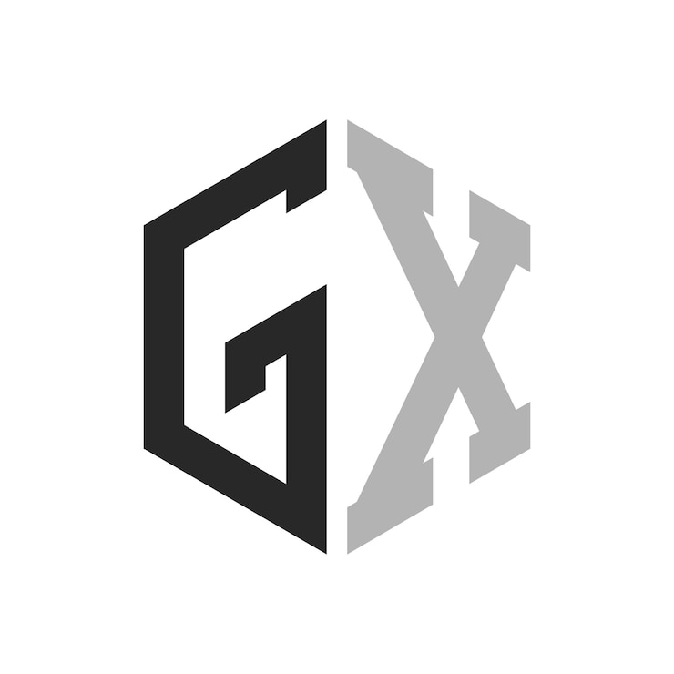 Vector moderno y único diseño de logotipo de la letra hexagonal gx elegante concepto inicial de la letra gx