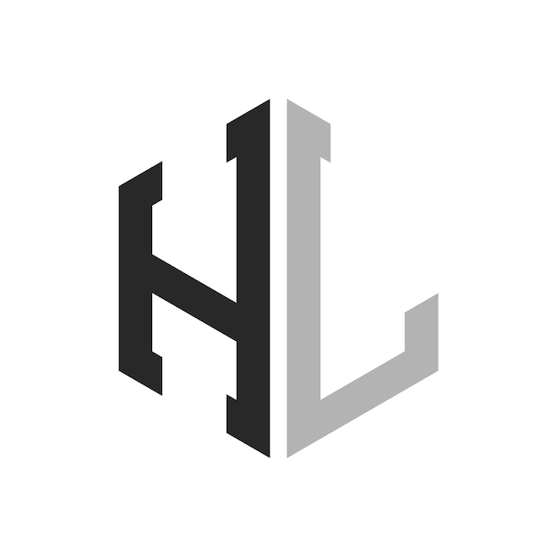 Moderno y único diseño de logotipo de la letra hexagonal HL Elegante concepto inicial de la letra HL