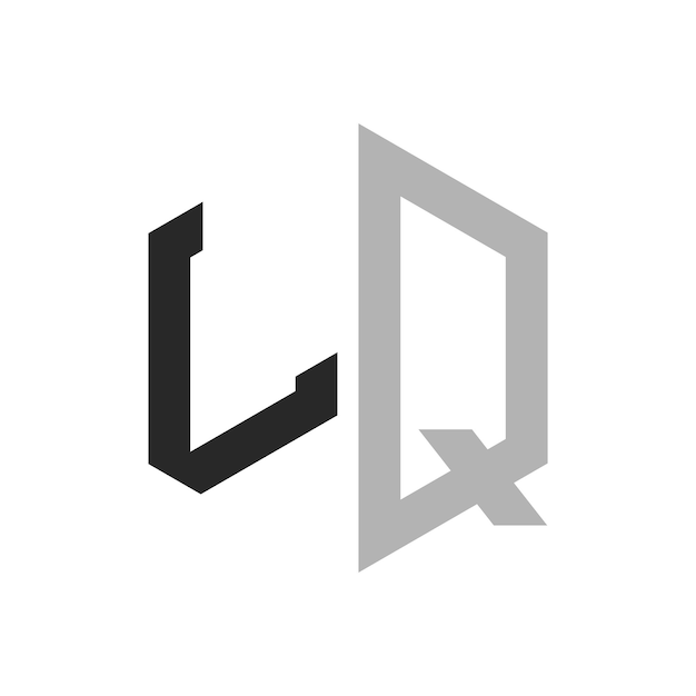 Moderno y único diseño de logotipo de la letra hexagonal LQ Elegante concepto inicial de la letra LQ