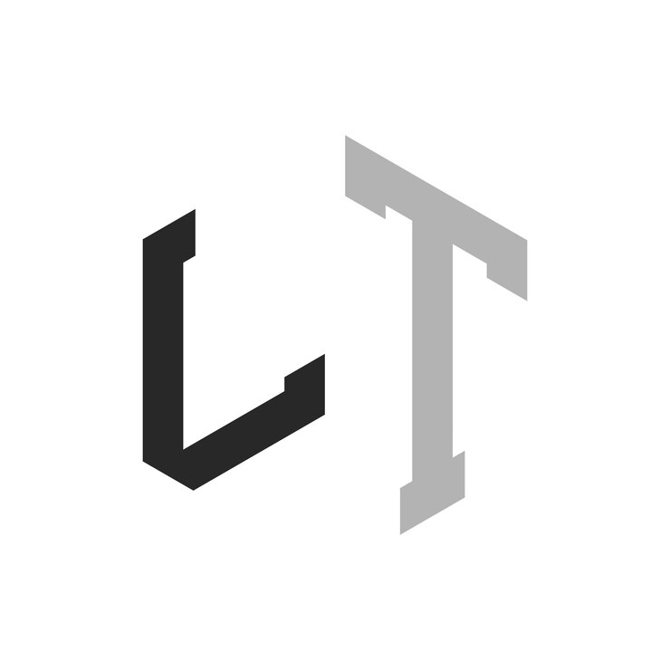 Vector moderno y único diseño de logotipo de la letra hexagonal lt elegante concepto inicial de la letra lt